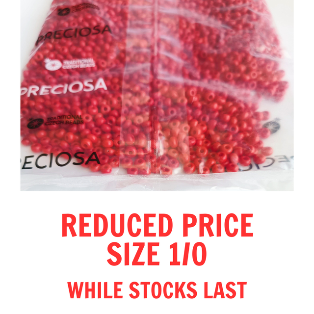 Loose - Seed Glass Beads - Opaque Red Coral - 93190